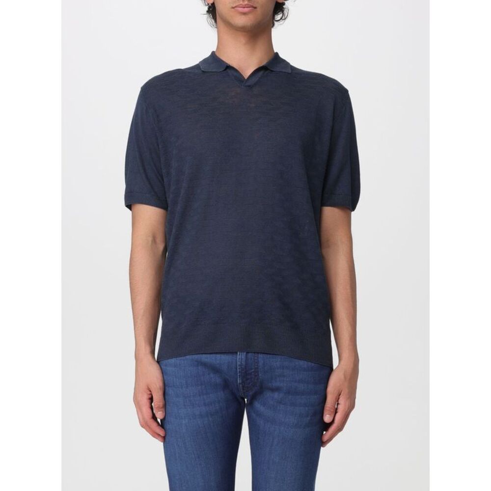 Corneliani Polo Shirt Men Blue